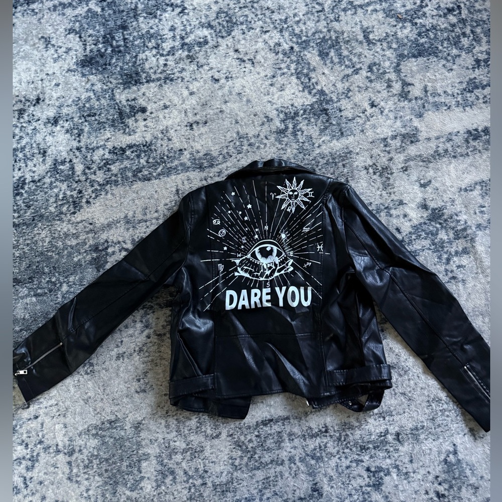 Black Studded Leather Jacket - Picture 2 of 2